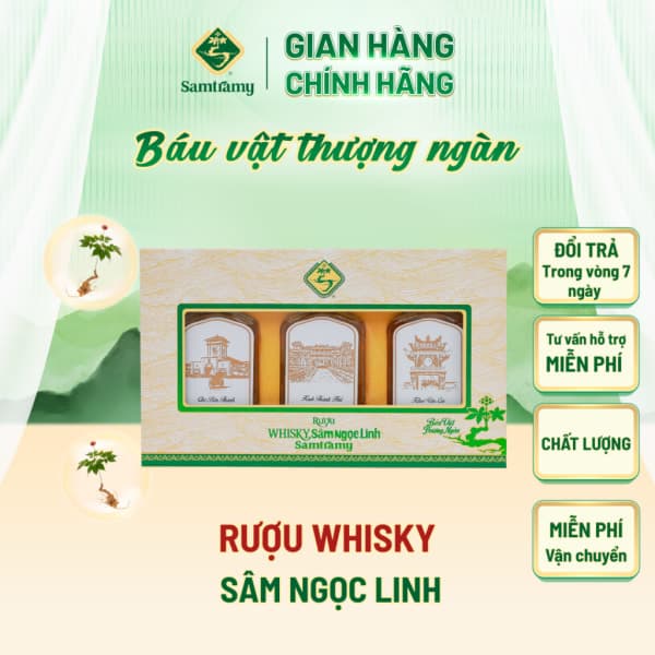 Combo 3 Chai Rượu Whisky Sâm Ngọc Linh