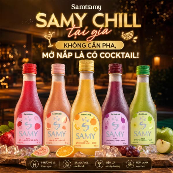 Samy — Rượu Sâm Ngọc Linh vị trái cây lên men